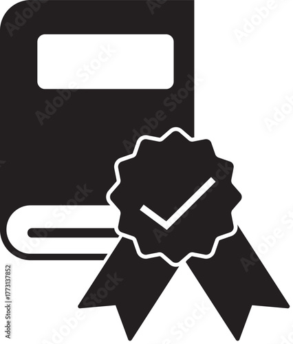 Certified book icon for quality and education