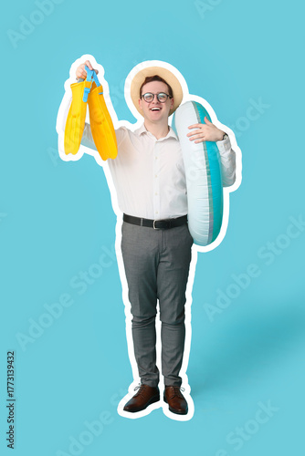 Office worker with inflatab...