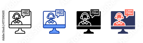 Online Classroom icon sheet multiple style collection