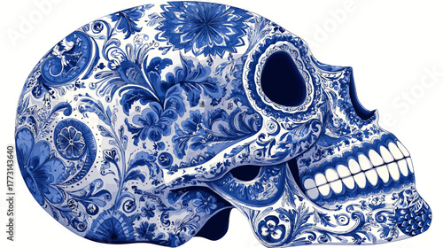 Talavera Style Skull
