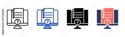 Online Exam icon sheet multiple style collection