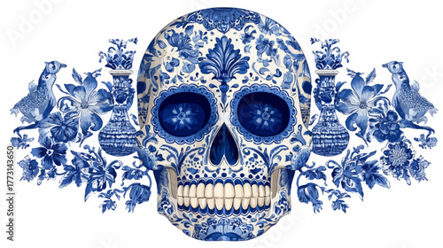 Talavera Style Skull