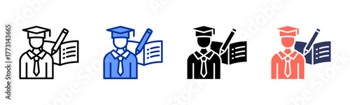 Educational Resources icon sheet multiple style collection