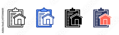 Mortgage Application icon sheet multiple style collection