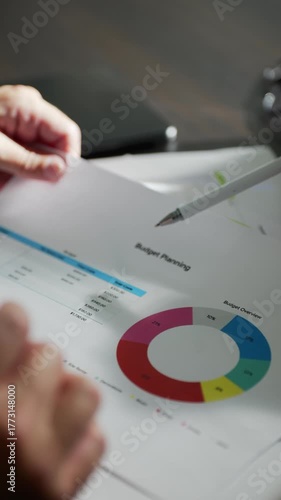 Business plan schedules and documents on paper in the office