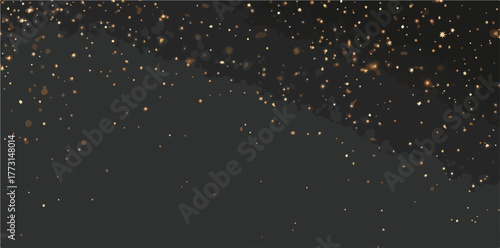 Partículas douradas cintilantes caem suavemente sobre um fundo escuro, criando um efeito mágico e festivo para celebrações.