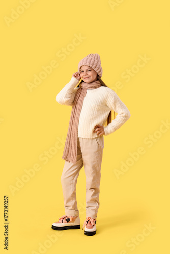 Cute little stylish happy g...