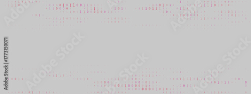 Abstract Digital Binary Code Pattern Background with Red and Pink Numbers on Grey Surface for Technology and Data Concepts