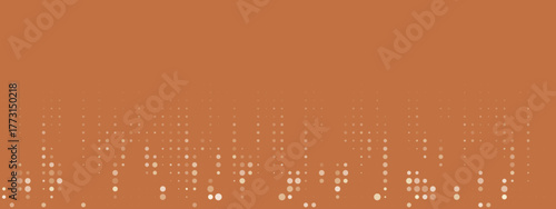 Abstract digital pattern with light dots on a warm brown background, resembling data flow or a modern cityscape