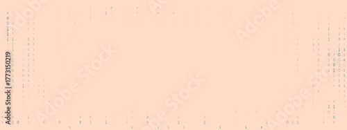 Abstract Digital Binary Code Pattern on Soft Peach Background for Technology and Data Concepts