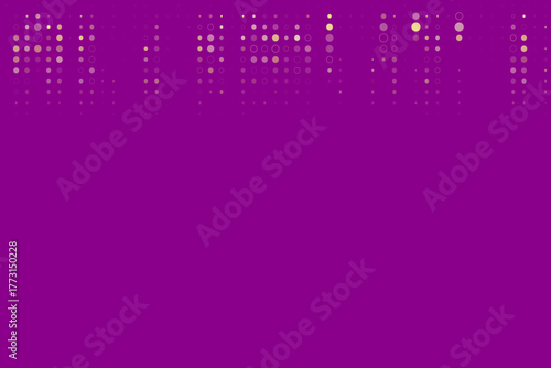 Vibrant purple background with an abstract pattern of light-colored circles and rings, creating a modern digital design texture.