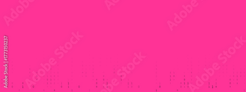 Vibrant Pink Background with Abstract Binary Code Pattern for Digital Technology and Data Concepts