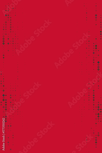 Vibrant Red Abstract Background with Subtle Geometric Diamond and Dot Pattern Edges