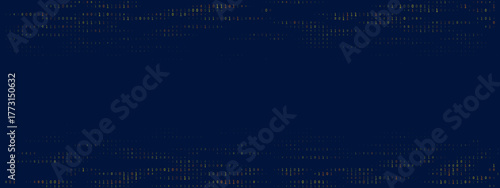 Abstract digital background with binary code pattern on a dark blue backdrop, representing data flow and technology concepts