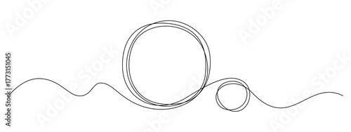 One continuous line drawing of Circle frame. Psychotherapy concept of solving problems is easy. Unravels bad mental health. Doodle outline vector illustration