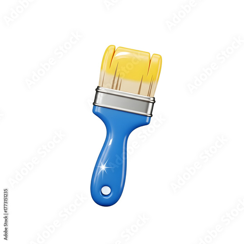 Wallpaper Mural New Paint Brush Yellow Paint Blue Handle Creativity Tool with transparent background Torontodigital.ca