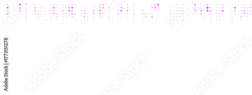 Abstract digital background with glowing purple and pink dots creating a futuristic data flow pattern on a dark screen