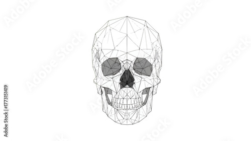 Modern, geometric, low-poly style sugar skull vector.