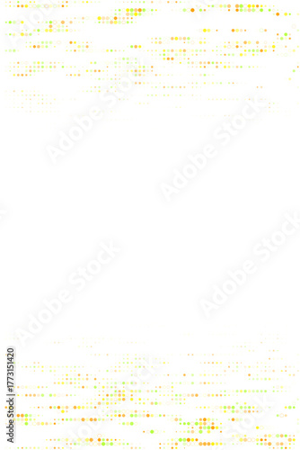 Abstract digital background with glowing green and yellow dots creating a futuristic data stream pattern on a dark backdrop