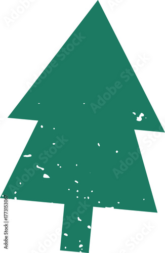 Grunge Pine Tree Silhouette