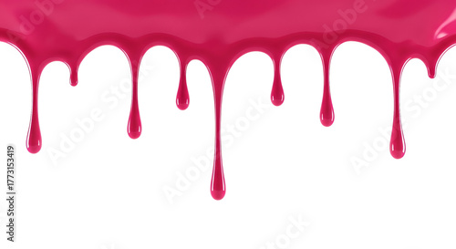 Pink nail polish dripping isolated on transparent background