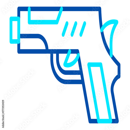 A vector icon of a pistol, representing authority, deterrence, and the equipment carried by military and police personnel