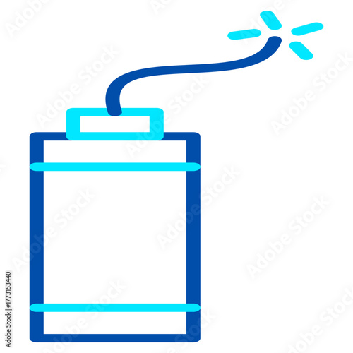 An icon depicting a cylindrical stick of dynamite with a short fuse for military installations and combat equipment
