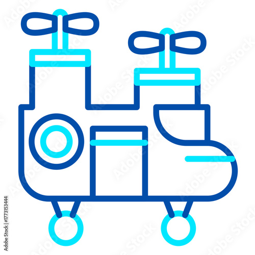 A military helicopter icon with twin rotors on top, representing air transport, reconnaissance, and airborne troops