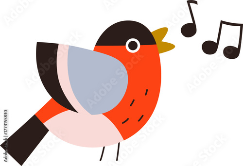 Papier peint Winter Bird Singing