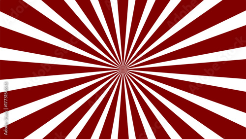 A vibrant red and white sunburst pattern with sharp rays radiating outwards from a central point.