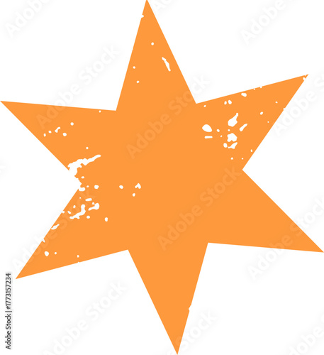 Grunge Style Six-Pointed Star