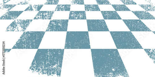 Grey blue and white chess board art, chess background. vector