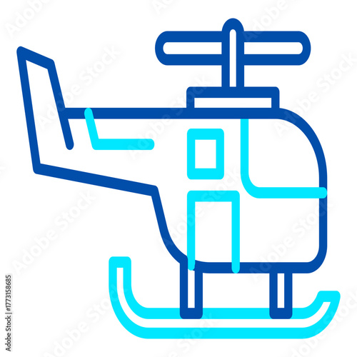 The functional modern helicopter icon, used for troop transport or observation, symbolizes air power and logistical capabilities