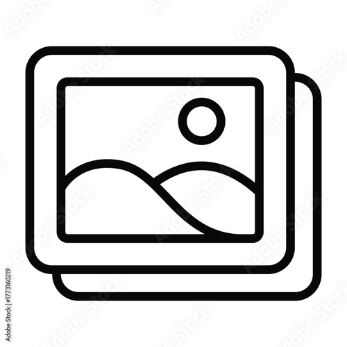 Minimalist line art of framed artwork symbolizing creativity and art gallery concepts. Perfect for artistic and interior design use.