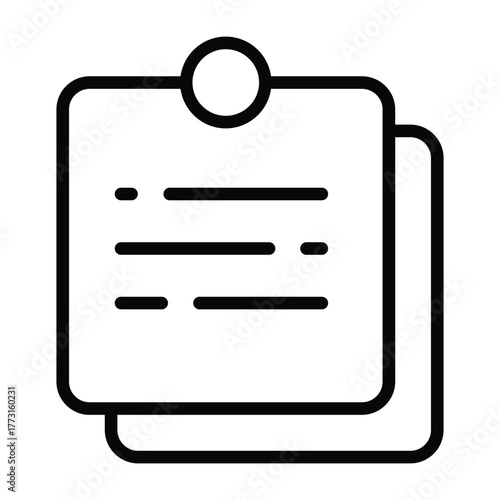 Line drawing of a notepad paper representing documentation and creativity. Great for school, planning, and writing projects.