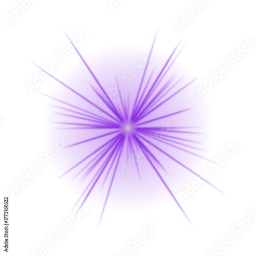 Vibrant Purple Light Burst with Radiant Rays on a Dark Abstract Background