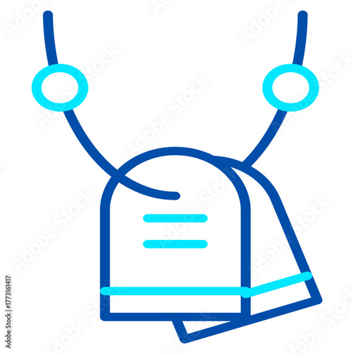 The icon of a soldier's metal identification necklace symbolizes commitment to service, enlistment, and the personal burdens of military life