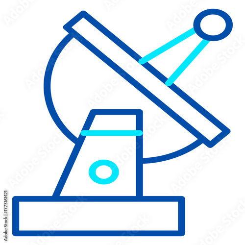 The icon of a rotating radar used in defense and air traffic control, representing advanced warning systems and long-range detection capabilities