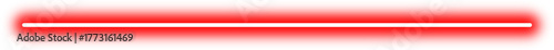 A single horizontal red laser beam with a bright, luminous glow on a white background.