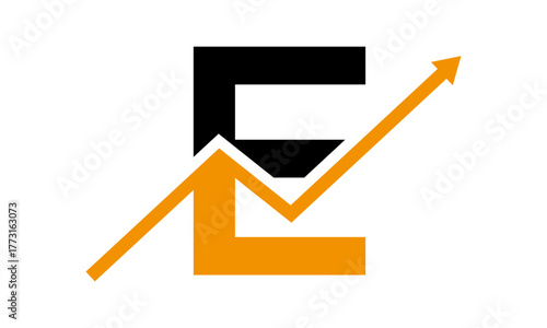 Modern Letter E financial logo	
