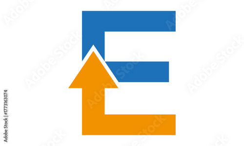 Modern Letter E financial logo	
