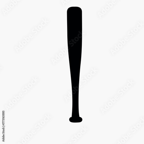 Baseball bat silhouette icon. Baseball bat silhouette vector flat illustration on white background.