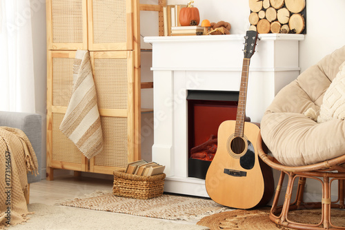 Cozy autumn living room int...