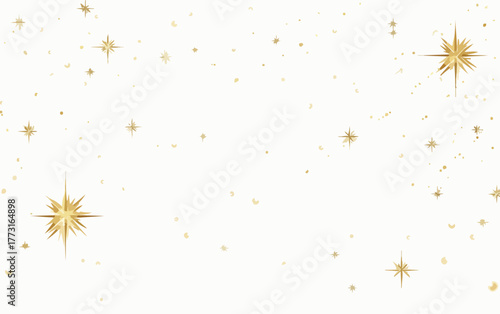 Um fundo abstrato e elegante com estrelas douradas cintilantes, perfeito para celebrações festivas, convites e designs de luxo.