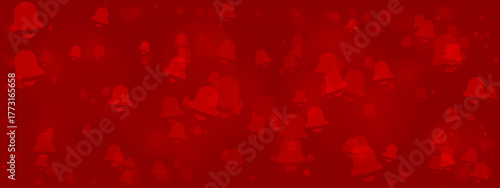 Abstract red background with subtle bell shapes creating a festive and celebratory pattern, ideal for holiday notifications or Christmas themes.