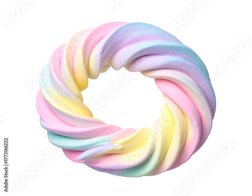 Twisted pastel marshmallow donut with soft silicone squeeze texture