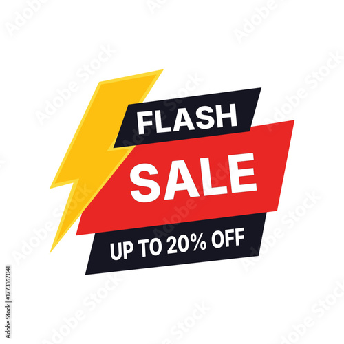Flash sale upto twenty percent off discount banner