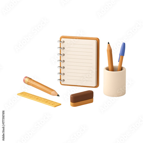 Notebook isolated on transparent background
