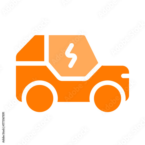electic vehicle orange icon