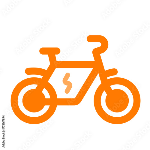 electric bike orange icon